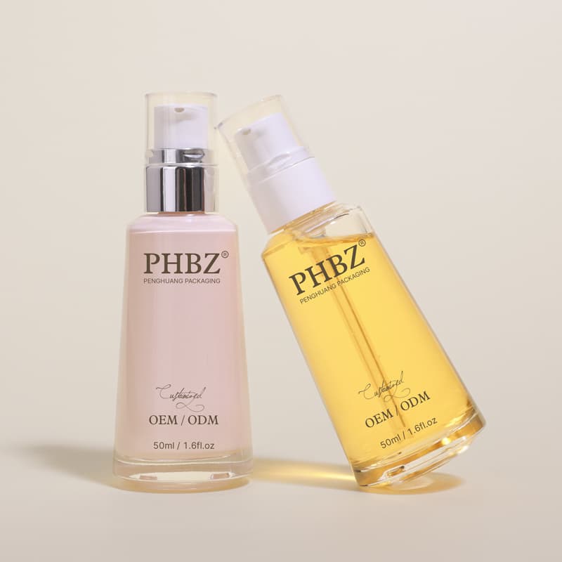 Cosmetic packaging — Luxury 50ml Matte Surface Cone Glass Foundation Bottle Custom Color for Moisturizing Cosmetics Skincare Packaging Hair Oils