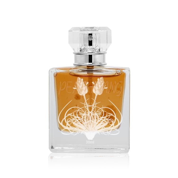 Cosmetic packaging — Glass Accessories Cosmetic Empty Perfume Bottle  30Ml Pump Sprayer Square Shape Screen Printing