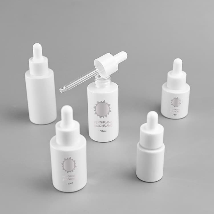Cosmetic packaging — 15ml 20ml 30ml 40ml 50ml Glass Serum Bottle White Painting Skin Care Packaging Hair Care Essential Oil Dropper Bottle
