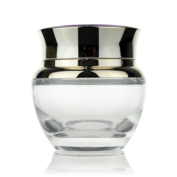 Cosmetic packaging — Clear Glass jar with Mushroom cap  50g  Face Cream Jars Container Manufacturers Cosmetic Packaging Set for Skin Care Jar