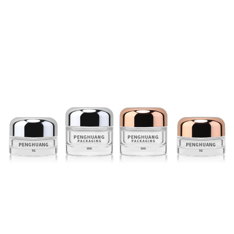 Cosmetic packaging — 30G 50g 60G 80G 100G Skincare Cream Jars Mini Round Glass Cream Moisture Cosmetic Jars Plating Lid Cream Glass Jar