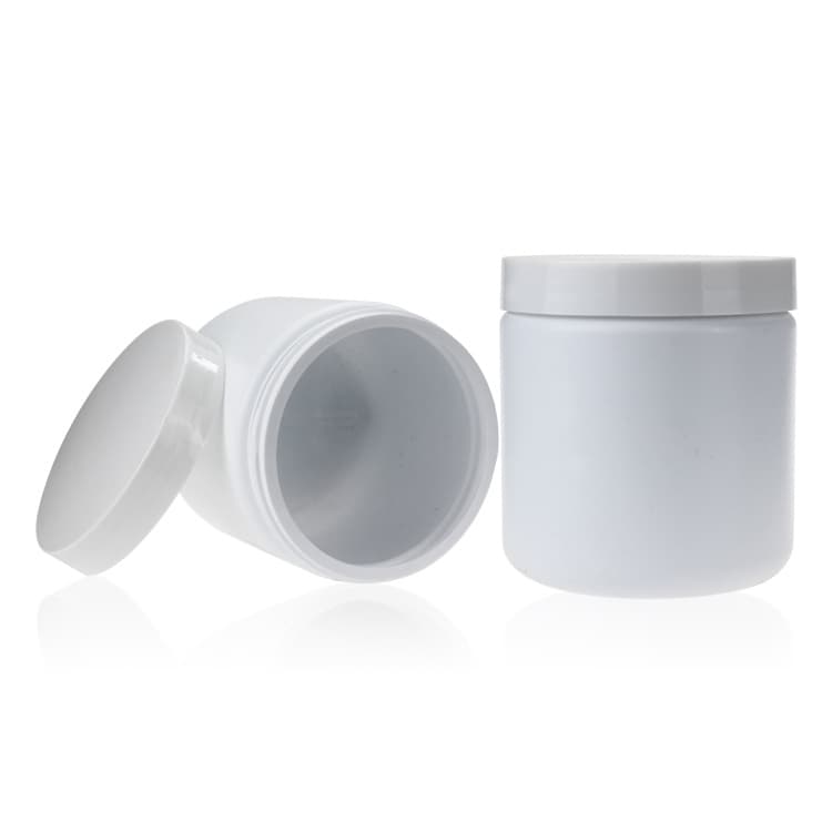 Cosmetic packaging — 500ml white  pe cream and food jar container with white lid