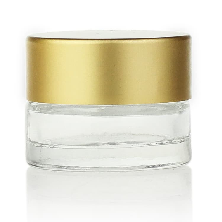Cosmetic packaging — 5g clear empty eye shadow eye cream cosmetic jar with golden cap
