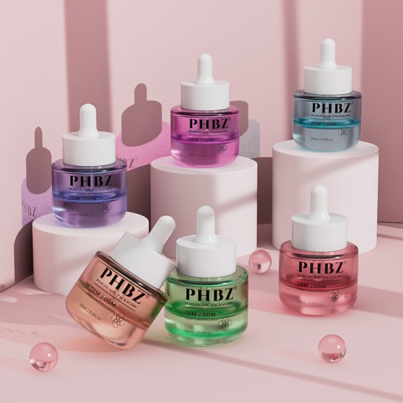 Cosmetic packaging — Luxury Skincare Packaging Container 20ml Serum Bottle Frosted Transparent Glass Dropper Bottle for Essential Oil