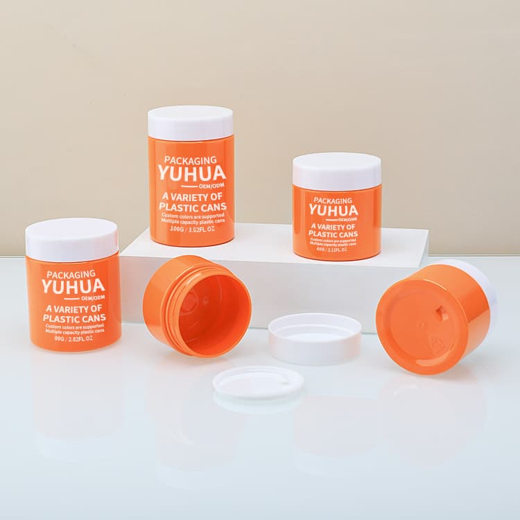 Cosmetic packaging — Biodegradable PET Plastic Cosmetic Jars Black/Customized Cap Customized Color OEM Accepted 30G-100G Sizes for Face Mask Skin