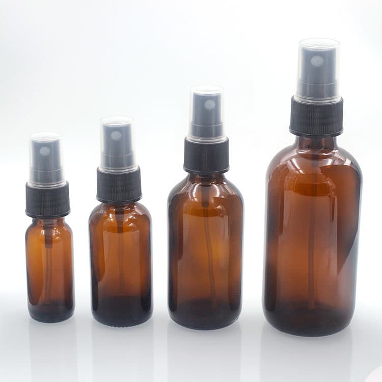 Cosmetic packaging — Factory Supply High Quality Cosmetic Round Glass Bottle Eye Oil Glass Bottle 8oz Clear Amber Glass Boston Round Bottle