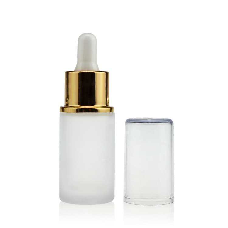 Cosmetic packaging — Beauty High Quality 15ml 20ml 30ml dropper bottle frosted with golden dropper double lock dropper