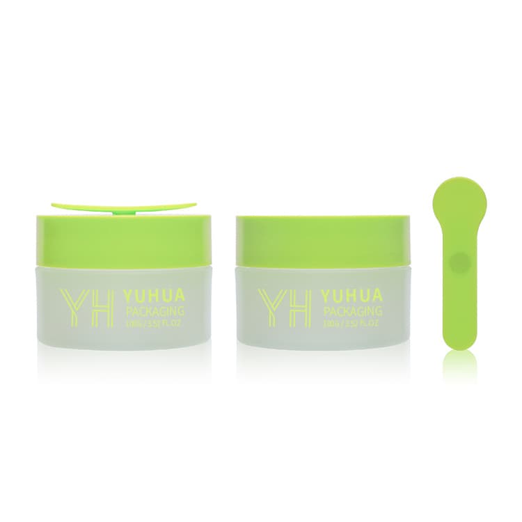 Cosmetic packaging — New Design 100g Frosted pp Plastic Cream Containers Cleaner Cream Scrub Jar Salicylic Acid Cotton Chip Bath Salt Jar with Spoon