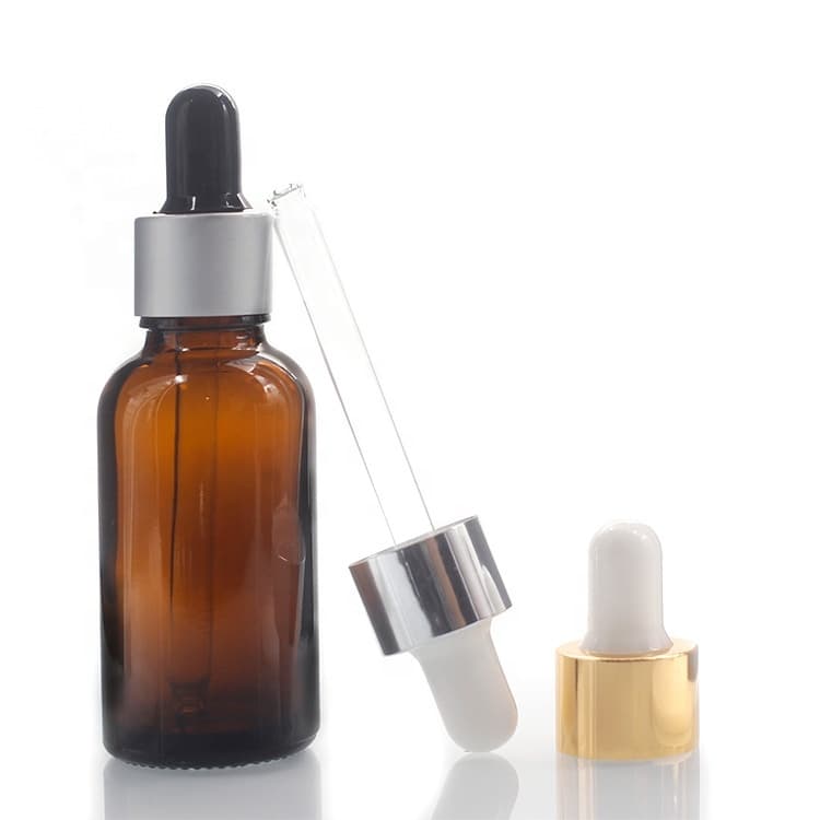 Cosmetic packaging — Essential Oil  Glass bottles with Dropper Manufacturers Hot Sale 30ml essential oil bottle with amber color