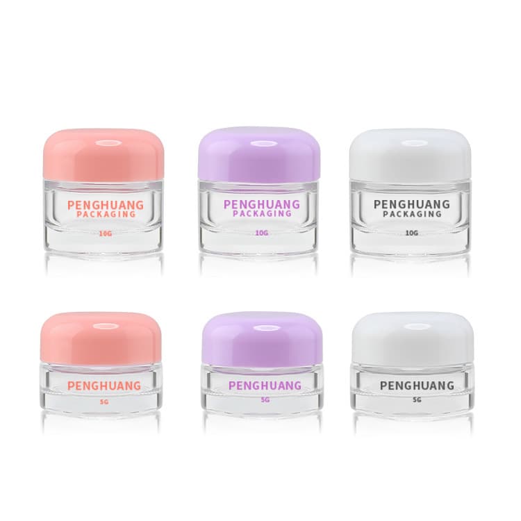 Cosmetic packaging — Luxury Small 10ml Glass Face Cream Jar Colour Custom Skincare Packaging Container Mini Eye Cream Glass Jar with Lid 5g 10g