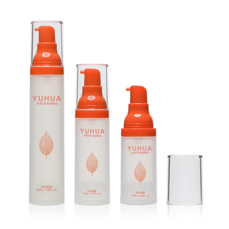Cosmetic packaging — Wholesale Custom Fancy Airless Pump Bottle 15 ml 30 ml 50ml Frosted Airless Cosmetic Bottle