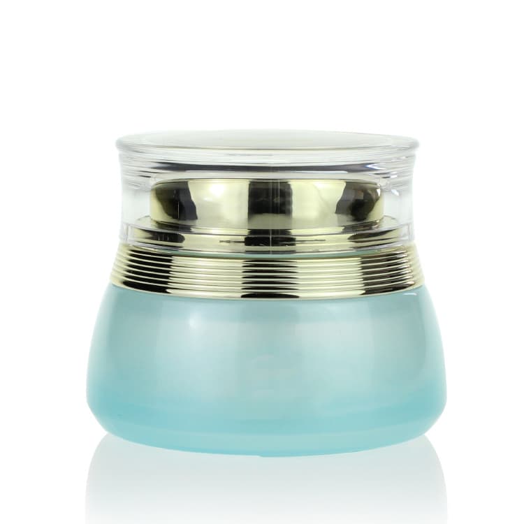 Cosmetic packaging — cosmetic packaging matte cyan empty glass cream jar 50g