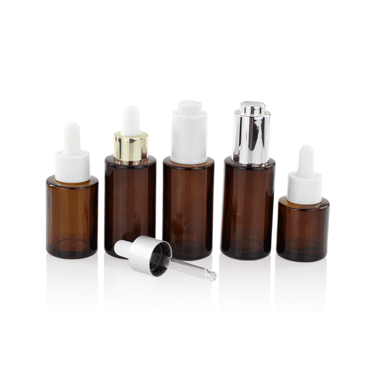 Cosmetic packaging — Luxury Skin Care Packaging 20 ml 30ml 40ml 50ml 60ml Empty Amber Dropper Glass Serum Bottles WIth Dropper