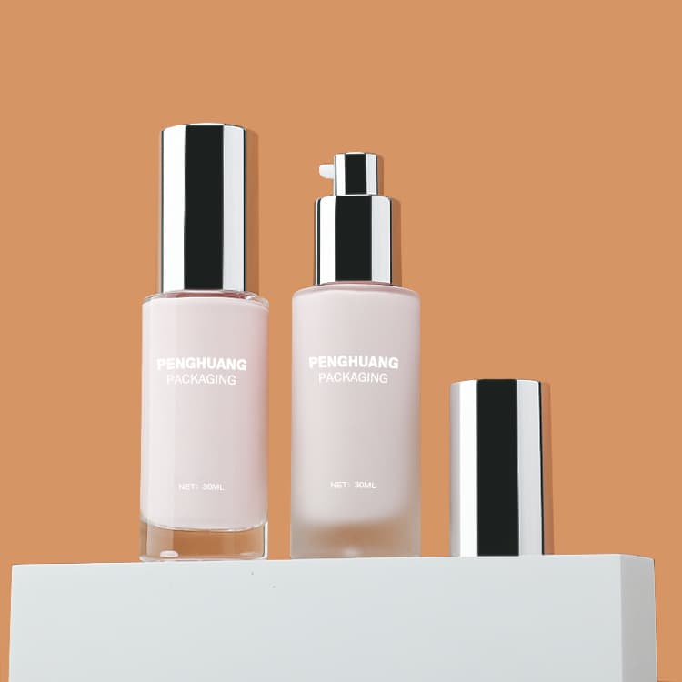 Cosmetic packaging — Luxury 30ml Glass Foundation Bottle with Pump for Face Cream Luxury Skincare Packaging for Straight Liquid Serum BB Cream