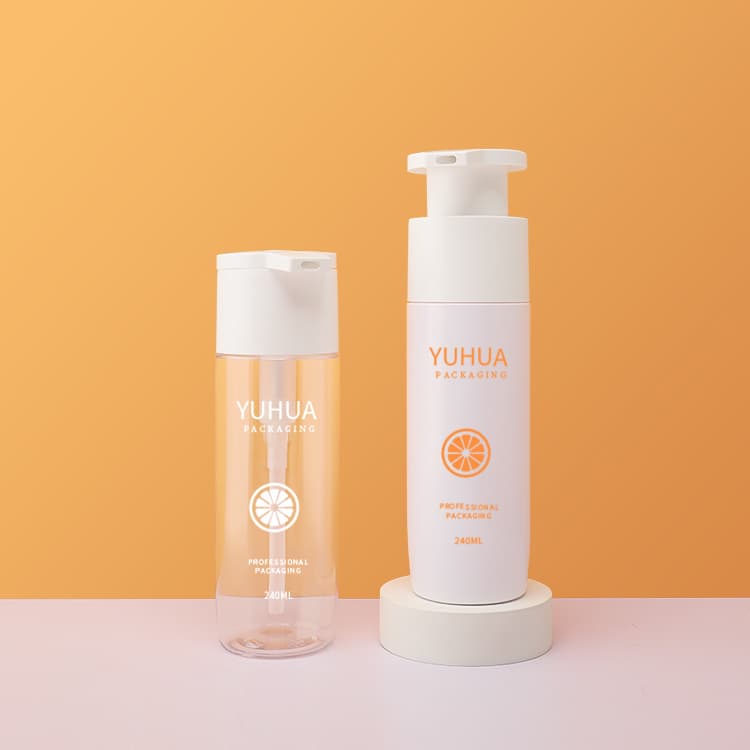 Cosmetic packaging — Shower Shampoo Refillable Dispenser Bottles240ml Reusable Conditioner Body Wash Bottles with Press Pump Plastic Lotion Bottle