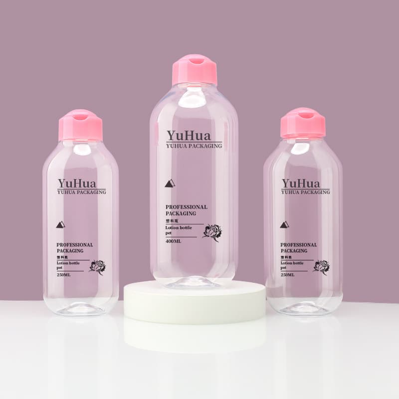 Cosmetic packaging — Recycled PET for Clear Flip Top Cap Plastic Bottle 250ml/400ml Shower Gel Shampoo Body Lotion Cleanser Packaging Skin Care
