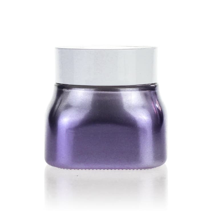 Cosmetic packaging — New products Luxury cosmetic  jar  50g 150g spray paint purple glass cream jar for skin care cream