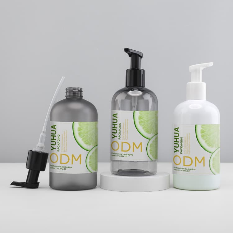 Cosmetic packaging — 500ml Recycled PET Foam Pump Bottle Plastic Cosmetic Liquid Soap Lotion Dispenser for Facial Cleansing