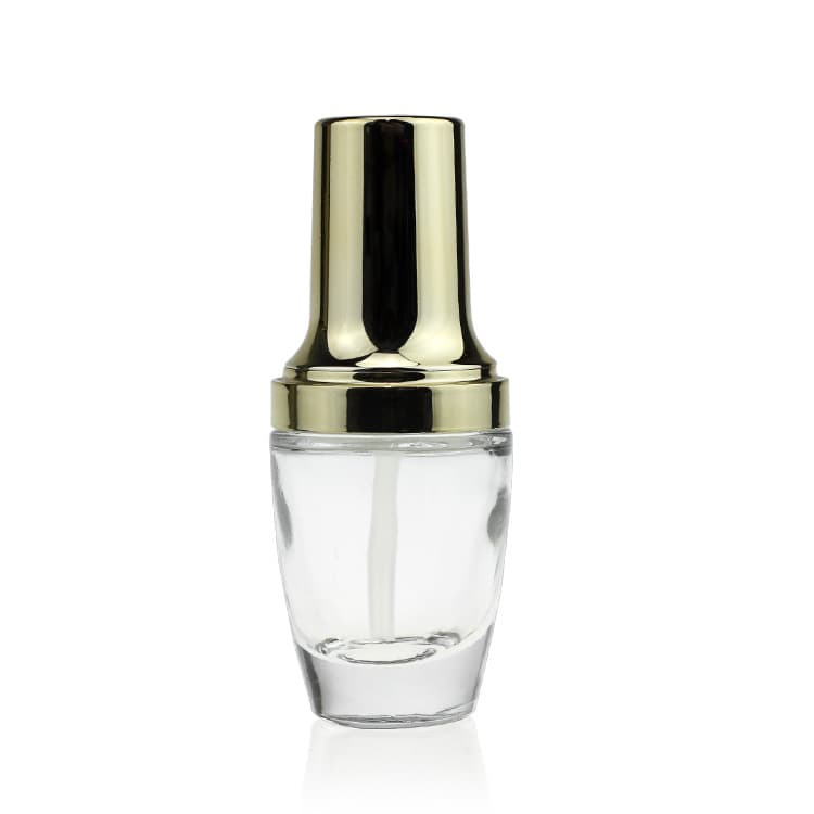 Cosmetic packaging — Luxury Cosmetics Packaging Straight Round 30ml Glass Foundation Bottle with Beauty Pump