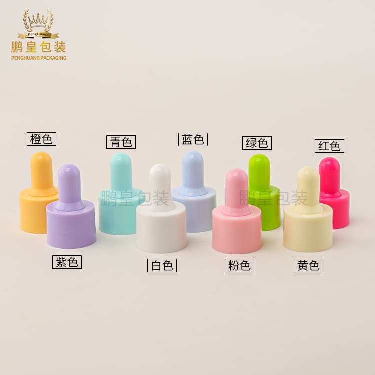 Cosmetic packaging — Color Accessories for Cosmetic Plastic Dropper Cap Glass Pipet with Ruber / pp Customised Custom OEM Aluminium Measuring Dropper