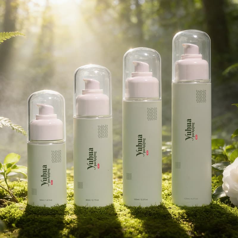 Cosmetic packaging — Custom Logo 50ml 80ml 100ml 120ml Refillable Airless Bottle Set Lotion Skin Care Facial Cleanser Cream Serum Face Cream