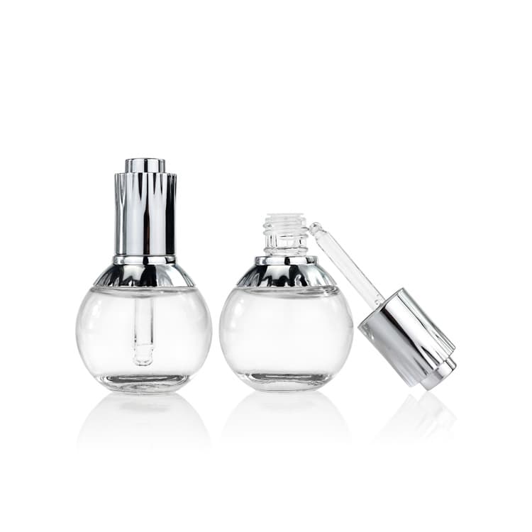 Cosmetic packaging — Skincare packaging cosmetic frosted flat shoulder glass bottle with dropper serum black for face serum