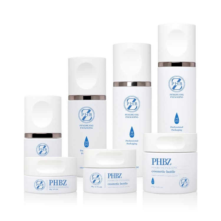 Cosmetic packaging — Elegant Customizable High-Quality 100ML Glass Skin Care Set with Cylindrical Shape Glass Lotion Bottles Skincare Packaging Set