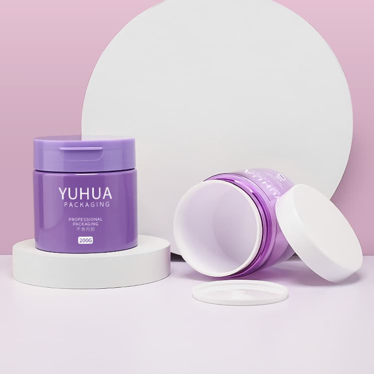 Cosmetic packaging — Custom Recycled Plastic Double-Walled Face Cream and Tooth Powder Jar 100-200g with Flip Top Cap for Skin Care