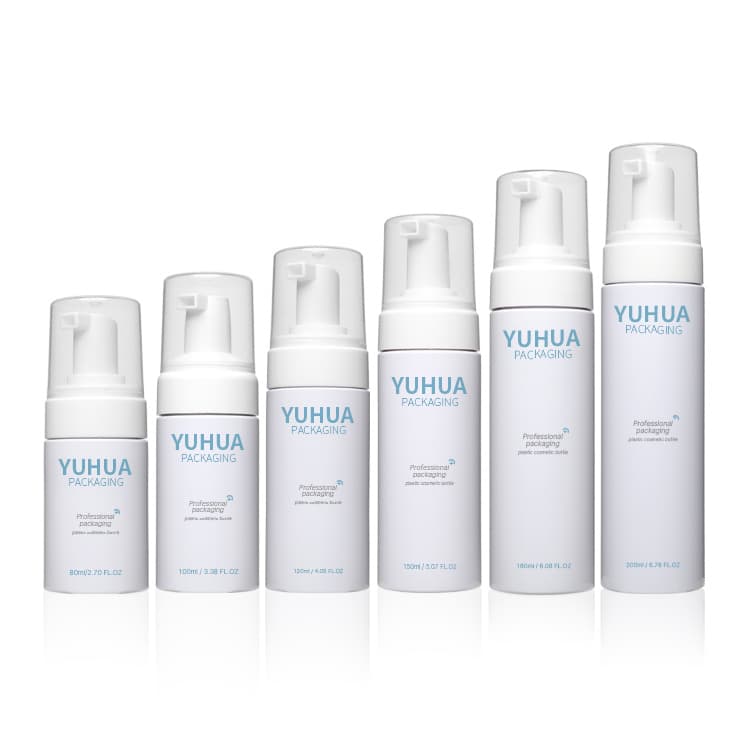 Cosmetic packaging — Eco Friendly Cosmetic Foam Containers 150ml 200ml Face Cleaner Empty Plastic White Frosted Foaming Bottle for Shampoo