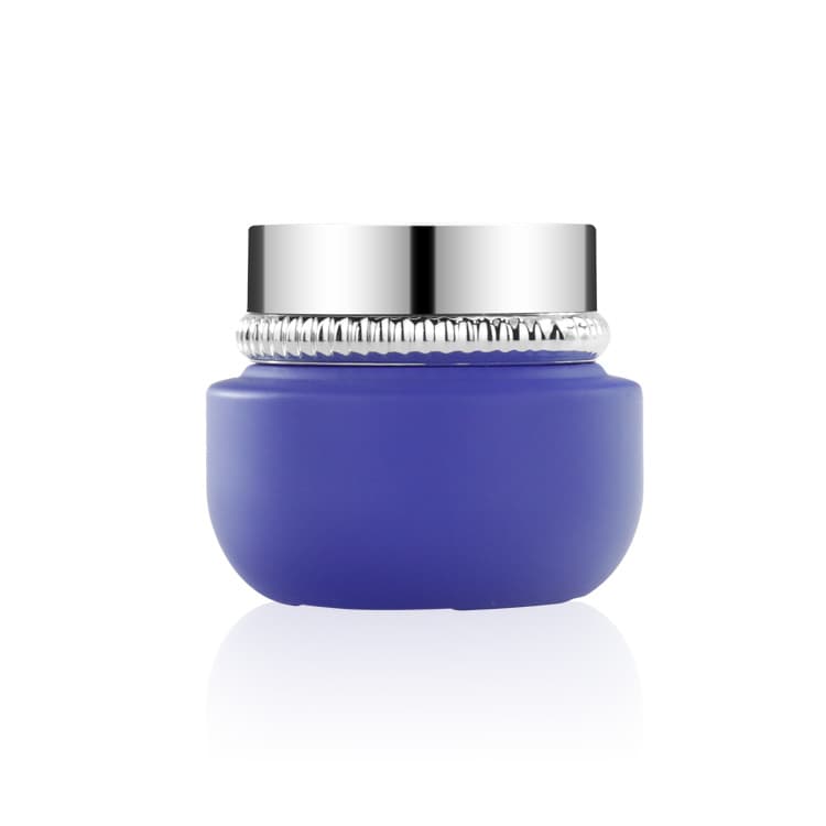 Cosmetic packaging — Luxury painted blue Glass jar 30g  50g Cream Jars Cosmetic Packaging Set glass bottle for Skin Care Jar