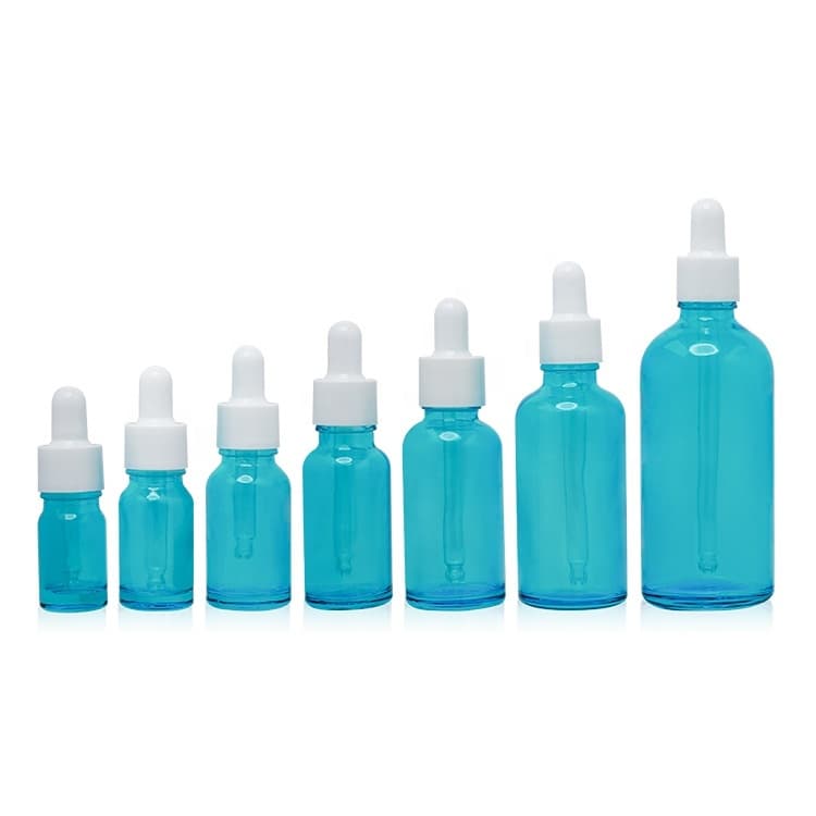 Cosmetic packaging — Essential Oil Glass Dropper Bottle Bule Color Bottle 5ml/10ml/15ml/20ml/30ml/50ml/100ml