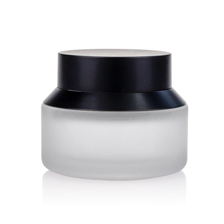 Cosmetic packaging — Wholesale 50g 30G cosmetic packaging jar empty  skin care cream frosted container black lid