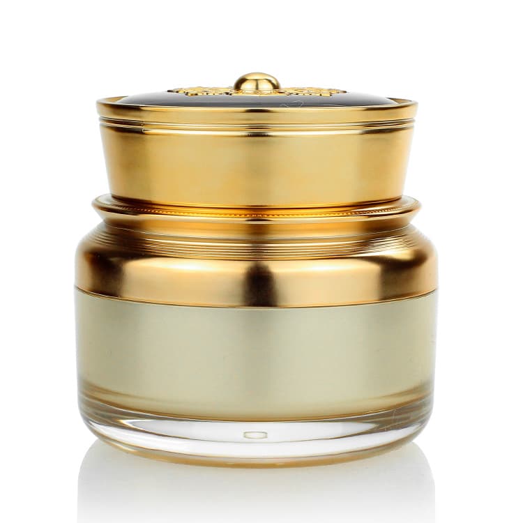 Cosmetic packaging — Luxury gold Glass jar 30g  50g Face Cream Jars Cosmetic Packaging Set for Skin Care Jar embossment cap