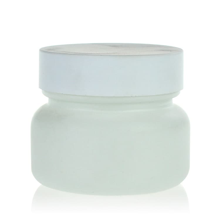 Cosmetic packaging — Wholesale 50g packaging jar empty clear skin care body cream cosmetic container white lid for facial cream