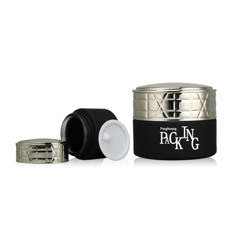 Cosmetic packaging — New Arrival Luxury empty Glass Cosmetic packaging eye Face Cream jar Set skin care 30g rubber paint