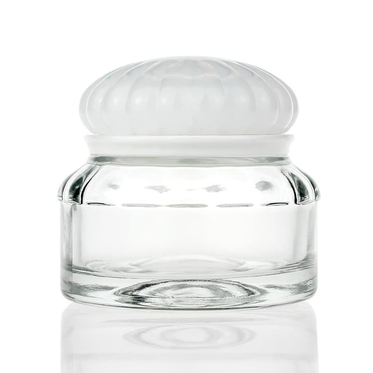 Cosmetic packaging — clear Glass jar 50g Color Custom Cream Container Manufacturers Cosmetic Packaging Set for face Moisturizer jar