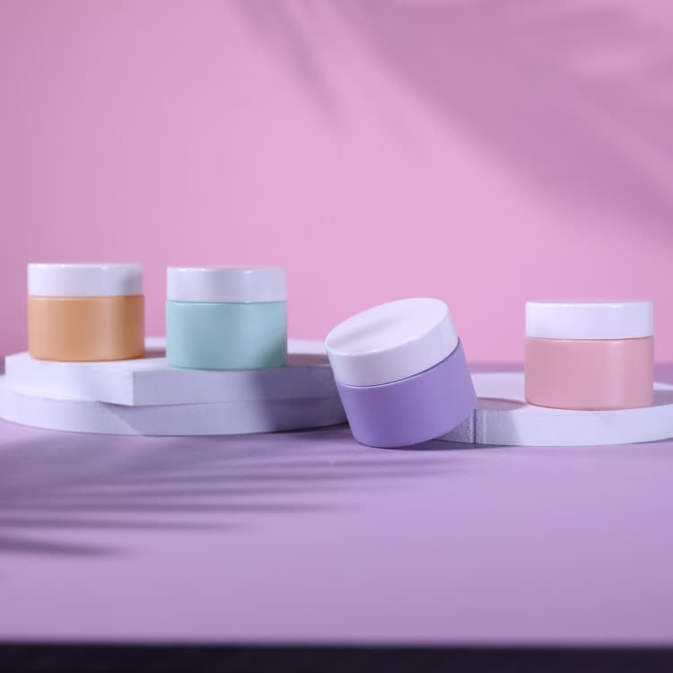 Cosmetic packaging — Wholesale Empty Glass Container Cosmetics package 50g Color Cosmetic Jar Frosted Glass Body Cream Jar
