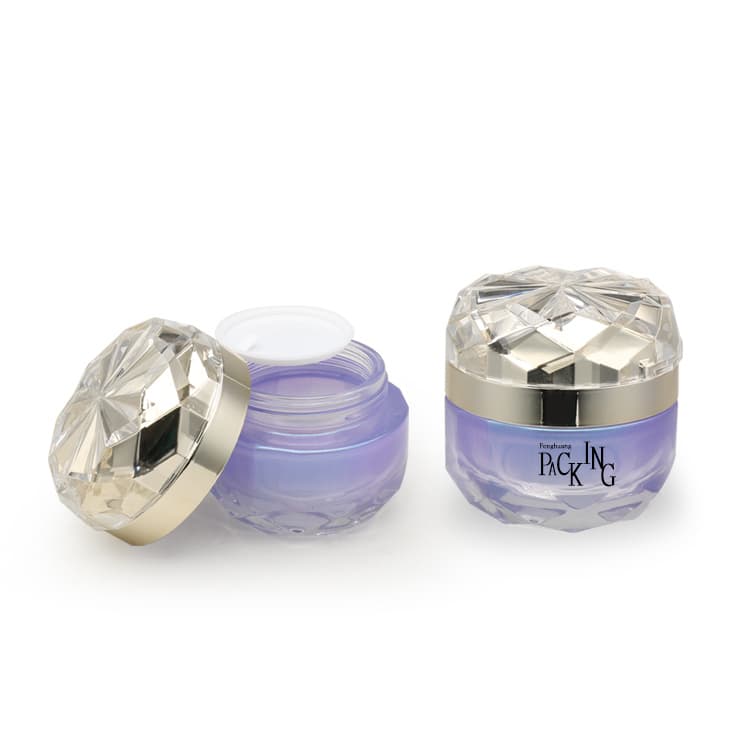 Cosmetic packaging — Manufacturer Empty face cream jar 50g container lotion Skin care cosmetic Packaging set blue glass jars