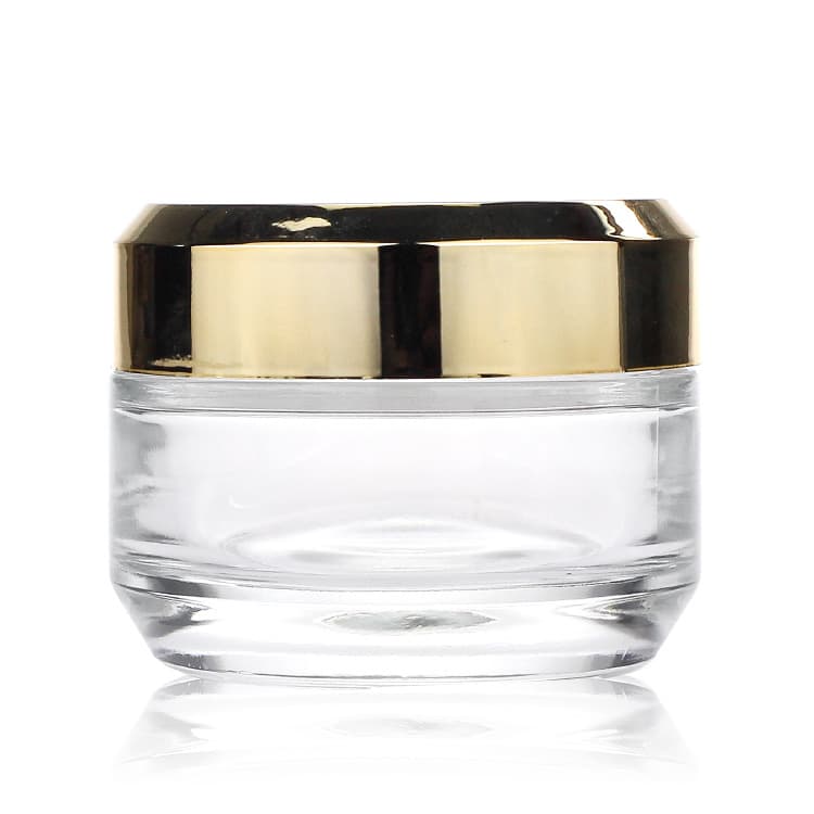 Cosmetic packaging — customized Luxury cosmetic packaging 50g 30g cream glass jar gold lid for skincare makeup containers