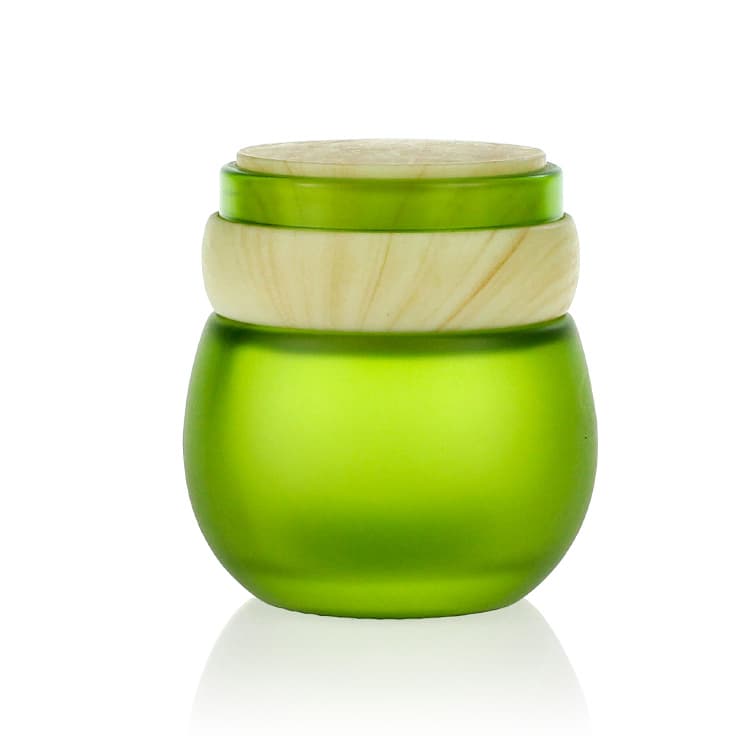 Cosmetic packaging — Custom Printed Luxury Empty  50g 30g Bamboo Cap Cream Jar Glass Cosmetic Skincare Packaging Container Wholesale Glass Jars