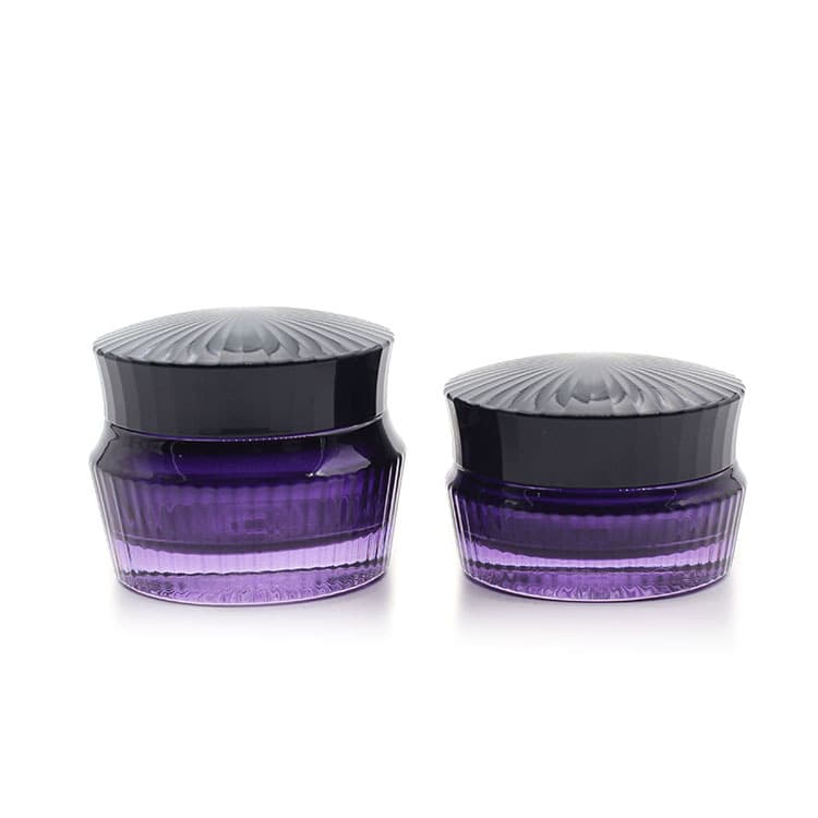 Cosmetic packaging — painting Purple Glass jar 30g  50g Custom Face Cream Jars Container Manufacturers Cosmetic Packaging Set for Skin Jar