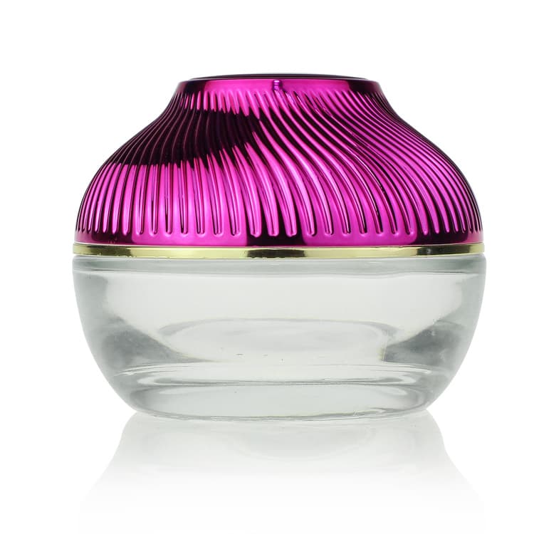 Cosmetic packaging — new clear Glass jar 30g 50g Container Cosmetic Packaging Set for face Cream jar with rose cap Manufacturers
