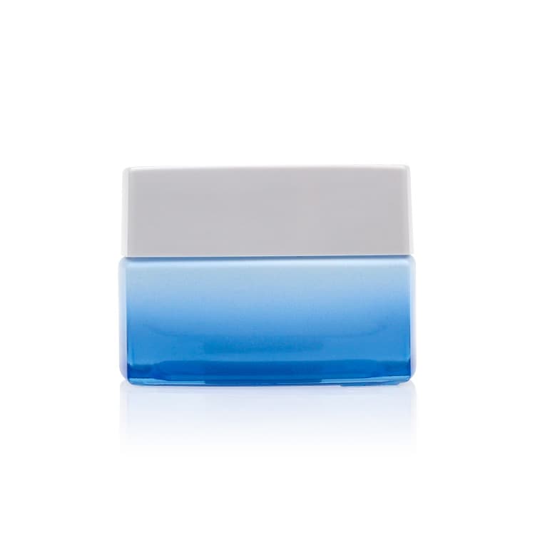 Cosmetic packaging — Luxury gradient blue Glass jar 20g 50g Cream Jars Cosmetic Packaging Set girls for Skin Care Jar with white Cap