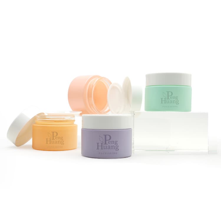 Cosmetic packaging — Luxury Empty Glass Container Cosmetics 50g Color Cosmetic Jar Frosted Glass Body Cream Jar Wholesale