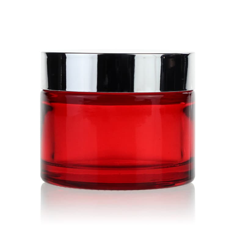 Cosmetic packaging — Luxury  50g 30G red cosmetic packaging jar empty skin care face cream jars container silver lid Wholesale