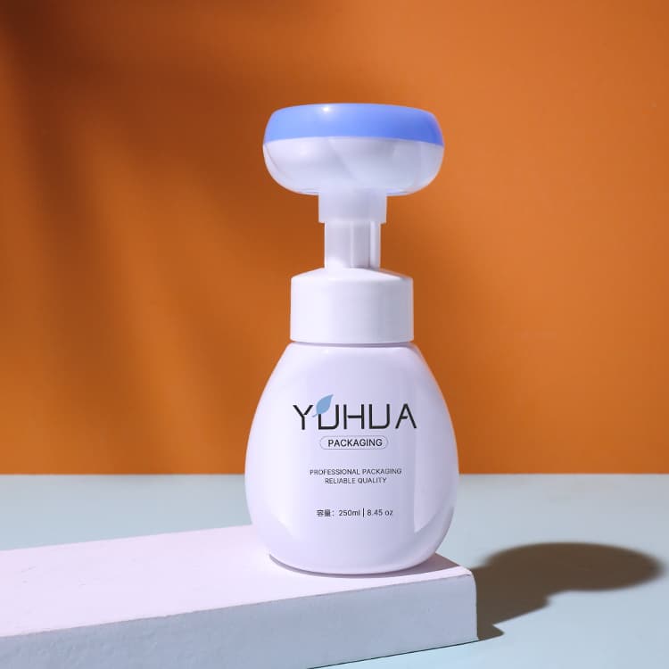 Cosmetic packaging — PET Liquid Containers Mousse Bubble Plastic Bottle 250m Hand Sanitizer Face Cream Airless Foaming Pump Bottle OEM