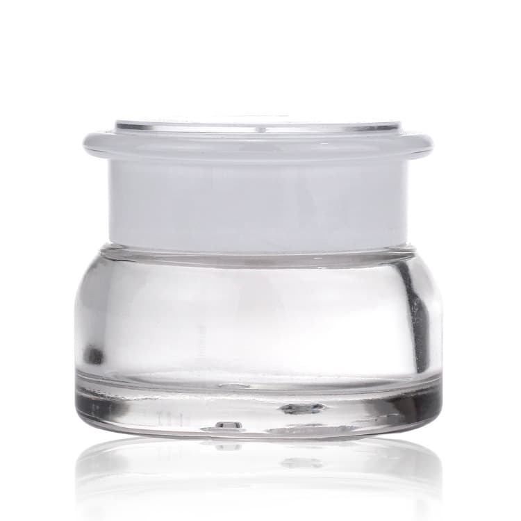 Cosmetic packaging — 50g 30G clear cosmetic packaging glass jar empty skin care cream jars container with cap Wholesale
