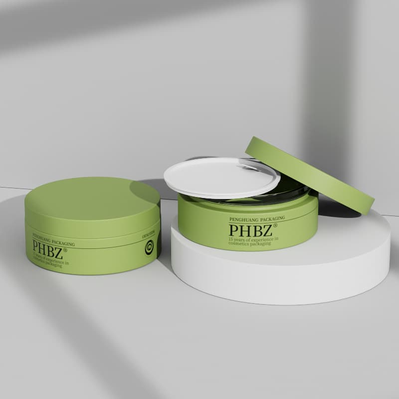 Penghuang Packaging Spotlight: 100ml Matte Green Cosmetic Glass Jar with OEM/ODM Options