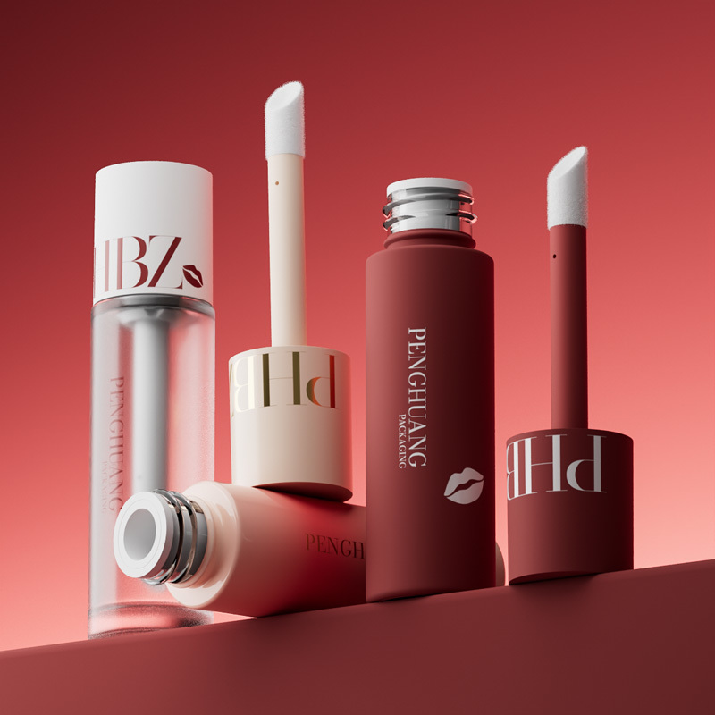 Cosmetic packaging — New Design 35ml Round Cosmetic Foundation Bottle for Concealer Liquid Packaging Makeup Lotion Lip Gloss Bottle with Brush Cap (4)