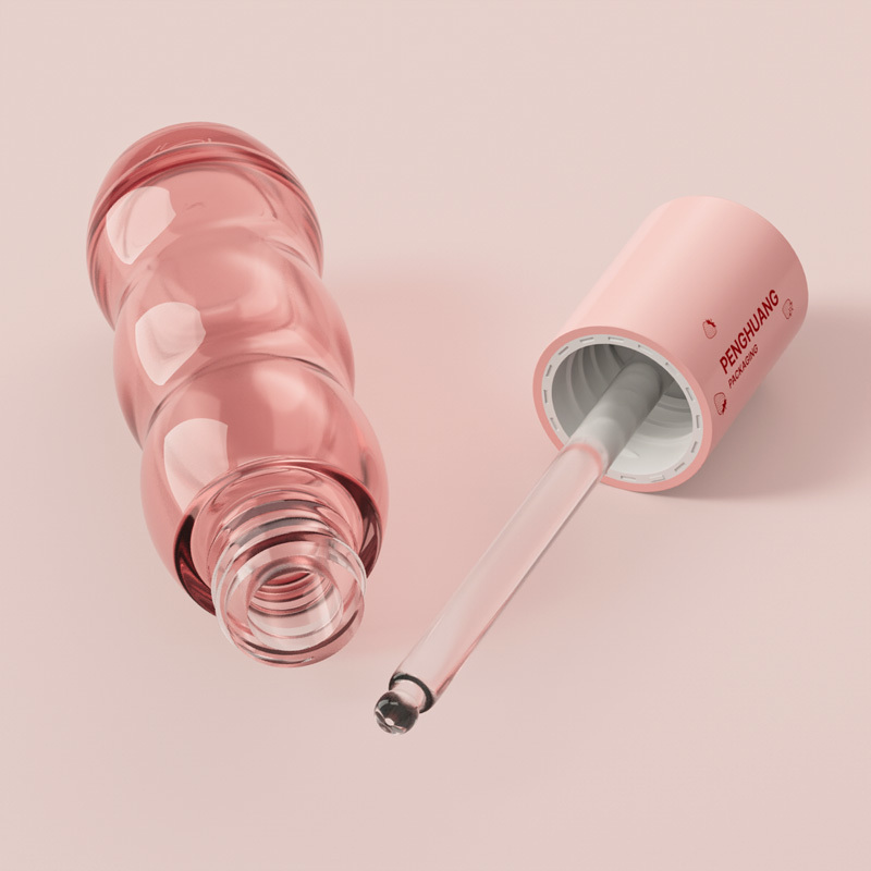 Cosmetic packaging — Luxury Glass Serum Packaging Bottle 30ml Curved Shape Dropper Container for OEM ODM Skincare Facial Essential Oil (3)